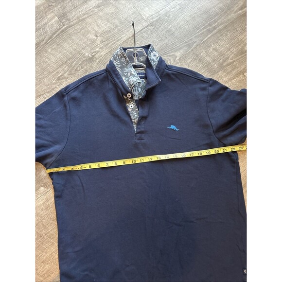 Tommy Bahama Shirt Mens Size Large Blue Tropic Fabric Spectator Polo Cotton Poly - Picture 6 of 10